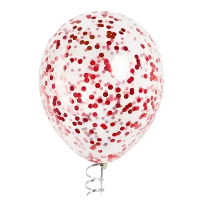 Латексный шар с мелким красным конфетти, 36 см