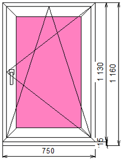 Пластиковое окно 1130 х 750 ТермА Эко