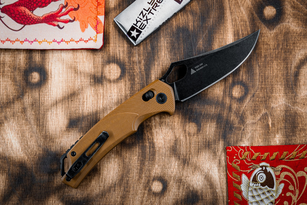 Складной нож SRM 9202-GW BlackWash сталь D2 рукоять Tan G10