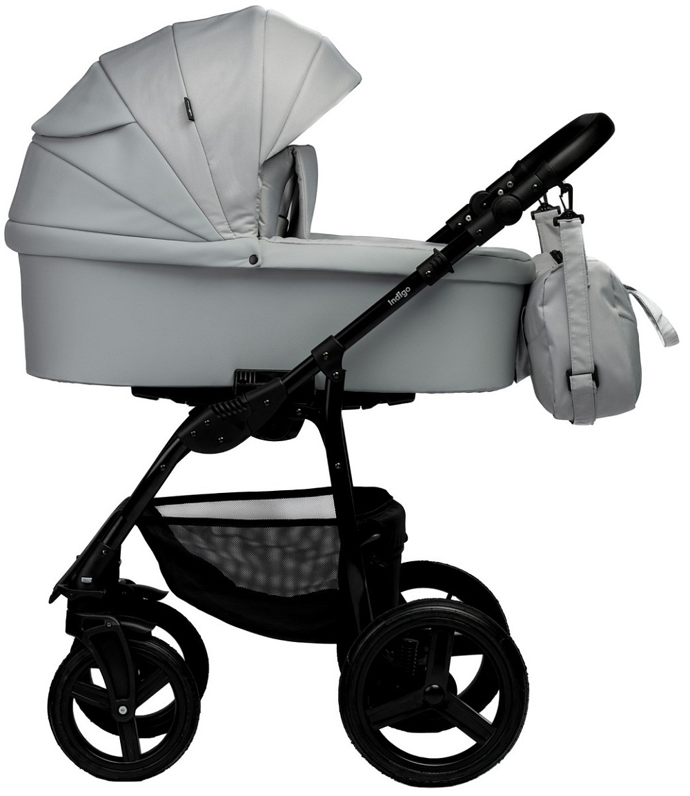 Детская коляска Indigo Impulse Eco 3 в 1 с автокреслом Avionaut Cosmo Grey Ie04 св.серая кожа/св.серый