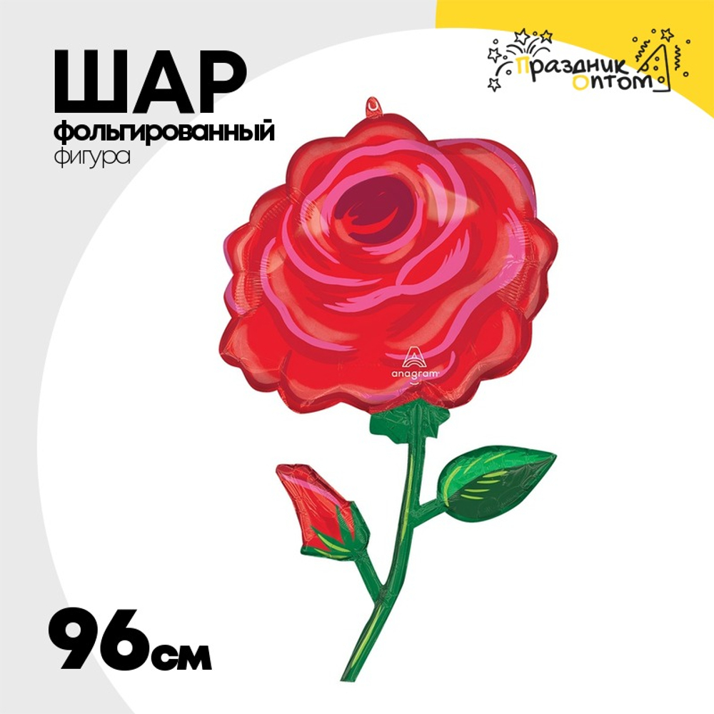 Шар Фольгированный Роза алое сияние (Красный)