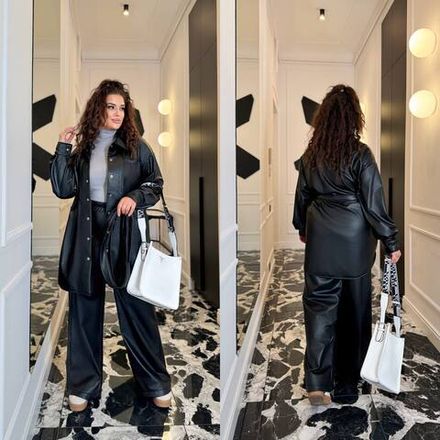 Костюм кожаный УК-1130-1 Фабрика Моды