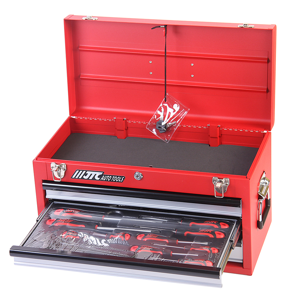 Набор инструментов 66 предметов в переносном инструментальном ящике (3 лотка) JTC