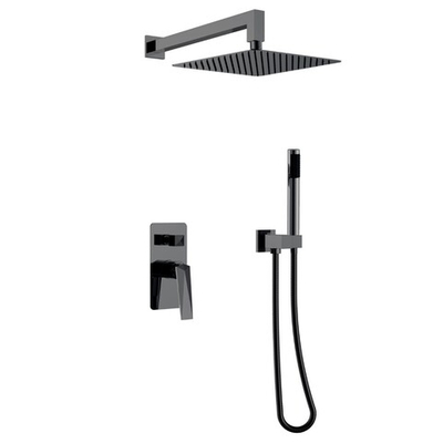 Смеситель встроенный + верхний душ + ручной душ Shine Gun Metall