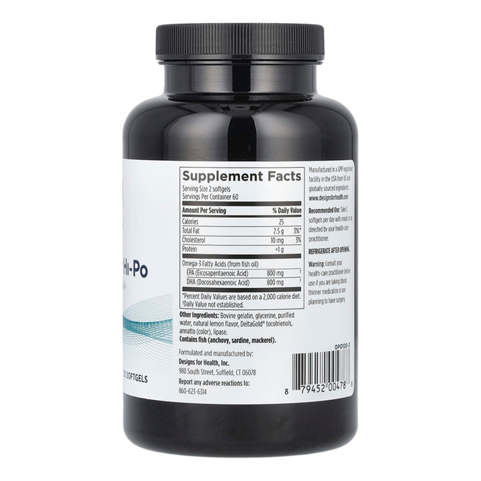 Омега-3, OmegAvail Hi-Po, Designs For Health, 120 гелевых капсул 2