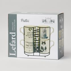 НАБОР КРУЖЕК "MEOW" 4ШТ НА ПОДСТАВКЕ 368МЛ. (КОР=8ШТ.)