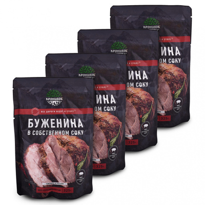 Готовое блюдо "Буженина в собственном соку" 325 г. (Кронидов) 4шт*325гр, 1,3кг