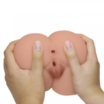 Мастурбатор реалистичный двойной Bernace с вибрацией (анус+вагина) коричневый