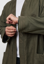 Шапан льняной длинный OYU TOLQYN KHAKI