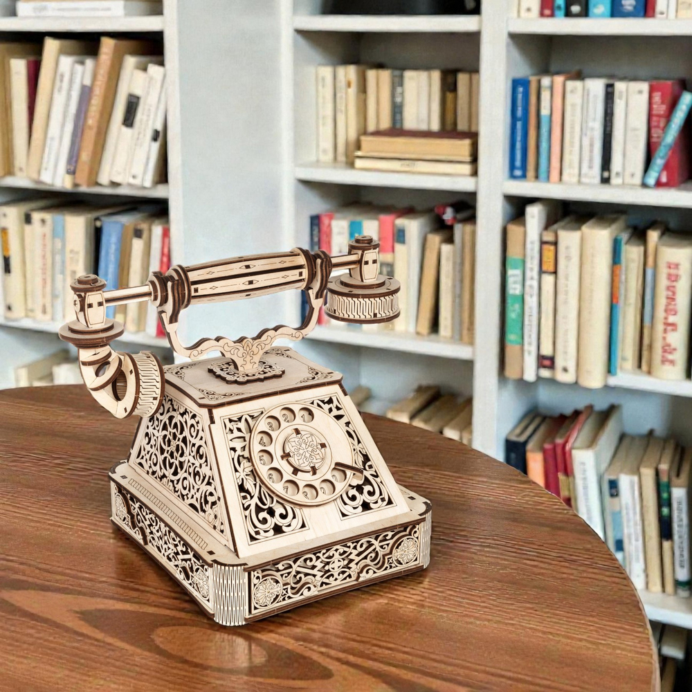 Деревянный конструктор Ретро Телефон (EWA)