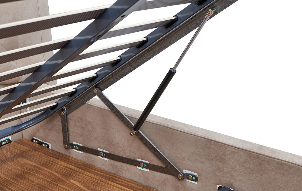 Кровать 1726 BEIGE бежевая с ящиком для белья