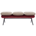 Банкетка Bergenson Bjorn Pea, велюр, бежевая/бордовая