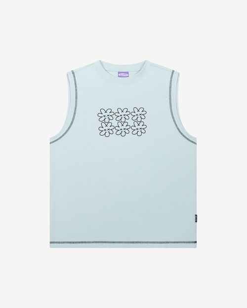 Майка Ymkashix face flower голубая
