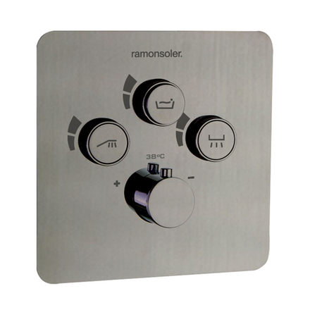 Встраиваемый термостатический смеситель для душа на 3 выхода RS SMART 85T301SNC С ВНУТРЕННЕЙ ЧАСТЬЮ никель