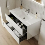 Тумба с раковиной Sancos Cento CN80W белый глянец