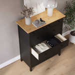 Комод с 6 ящиками деревянный, Хемнэс Hemnes/ Кымор, 108х50х131 см,черный/светло-коричневый