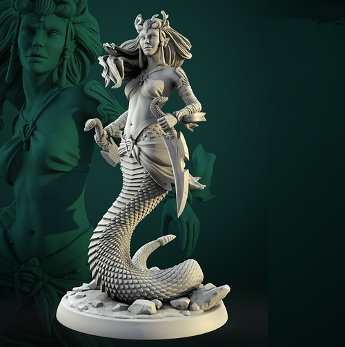 Ламия Юань ти Воин Паладин Варвар Файтер Рыцарь миниатюра для dnd, днд, pathfinder, фентези, Настольная игра, НРИ, Варгейм, РПГ