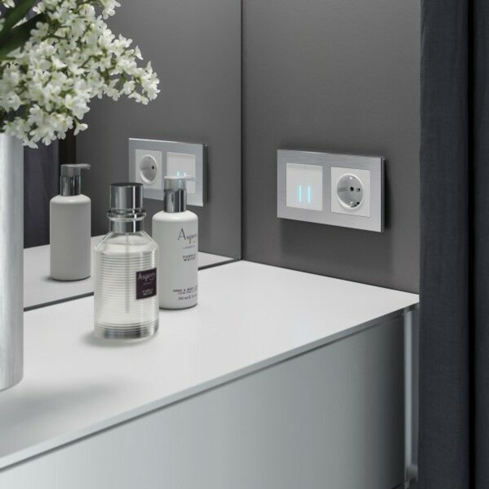 Сенсорный выключатель одноклавишный с подсветкой 1000 Вт (шампань)