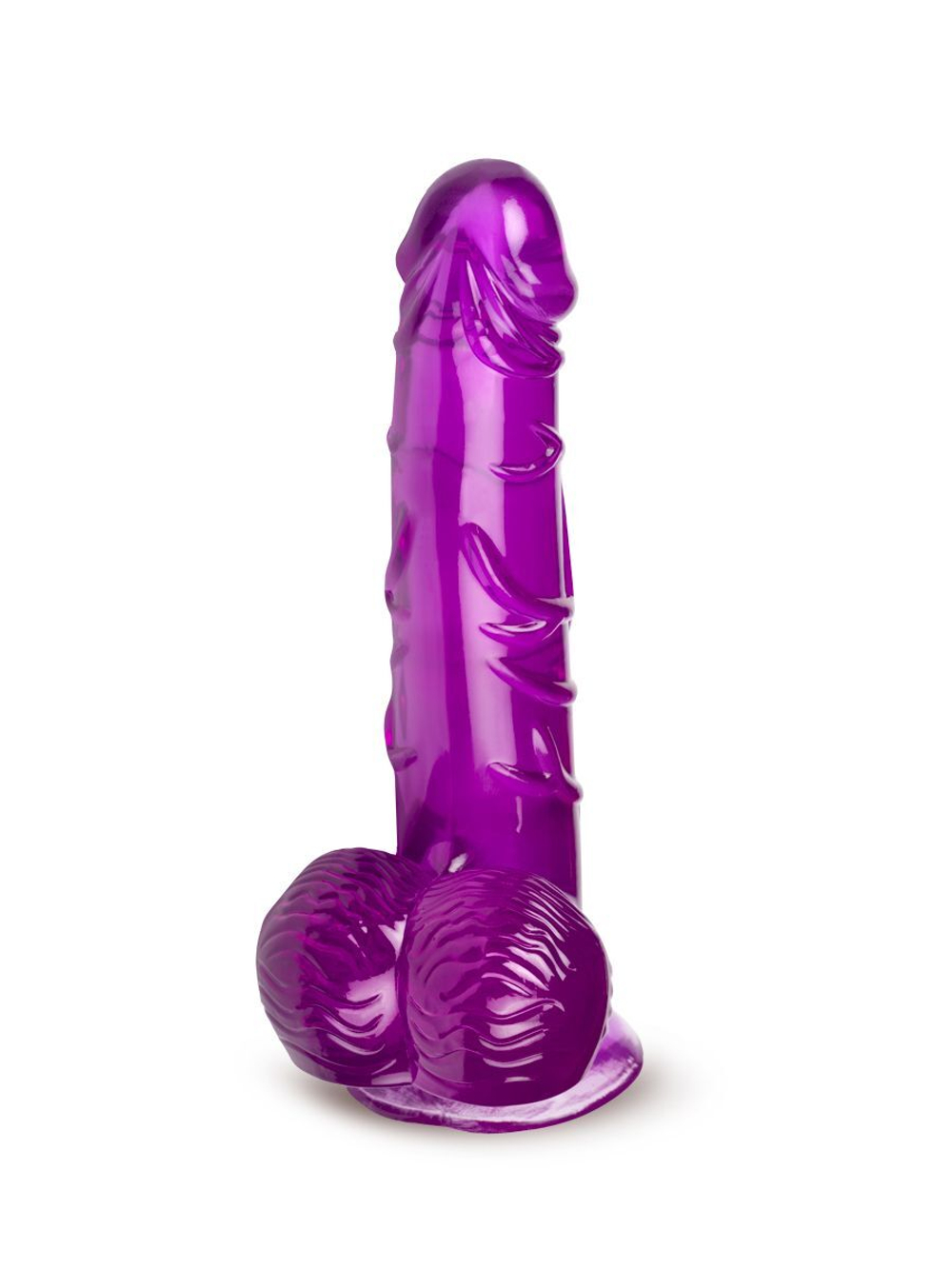 Фиолетовый фаллоимитатор-реалистик на присоске - 17 см.