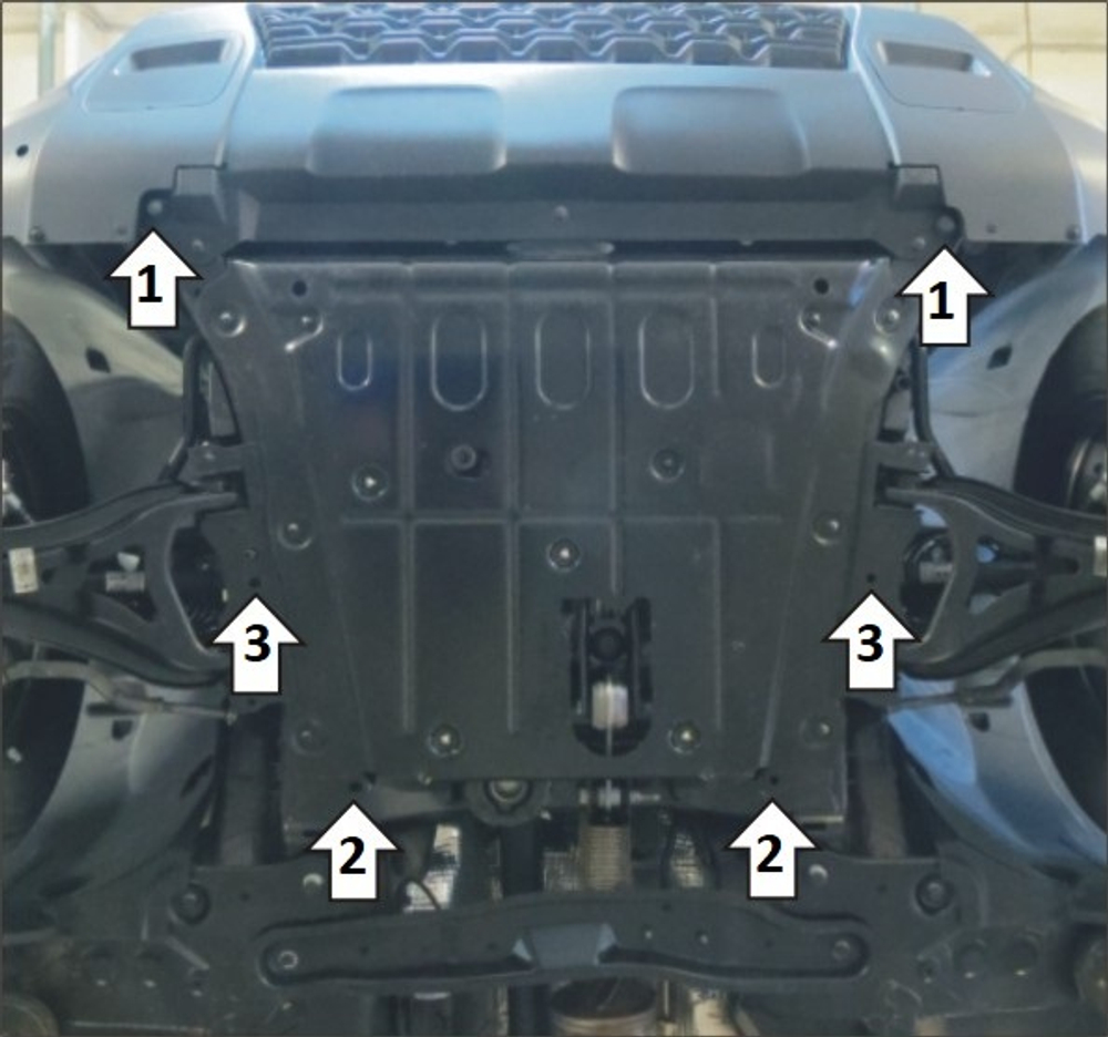 Защита Переднего Бампера, Двигателя, КПП. 2 мм, Сталь. для Renault Duster 2021-2022 MOTODOR.71702