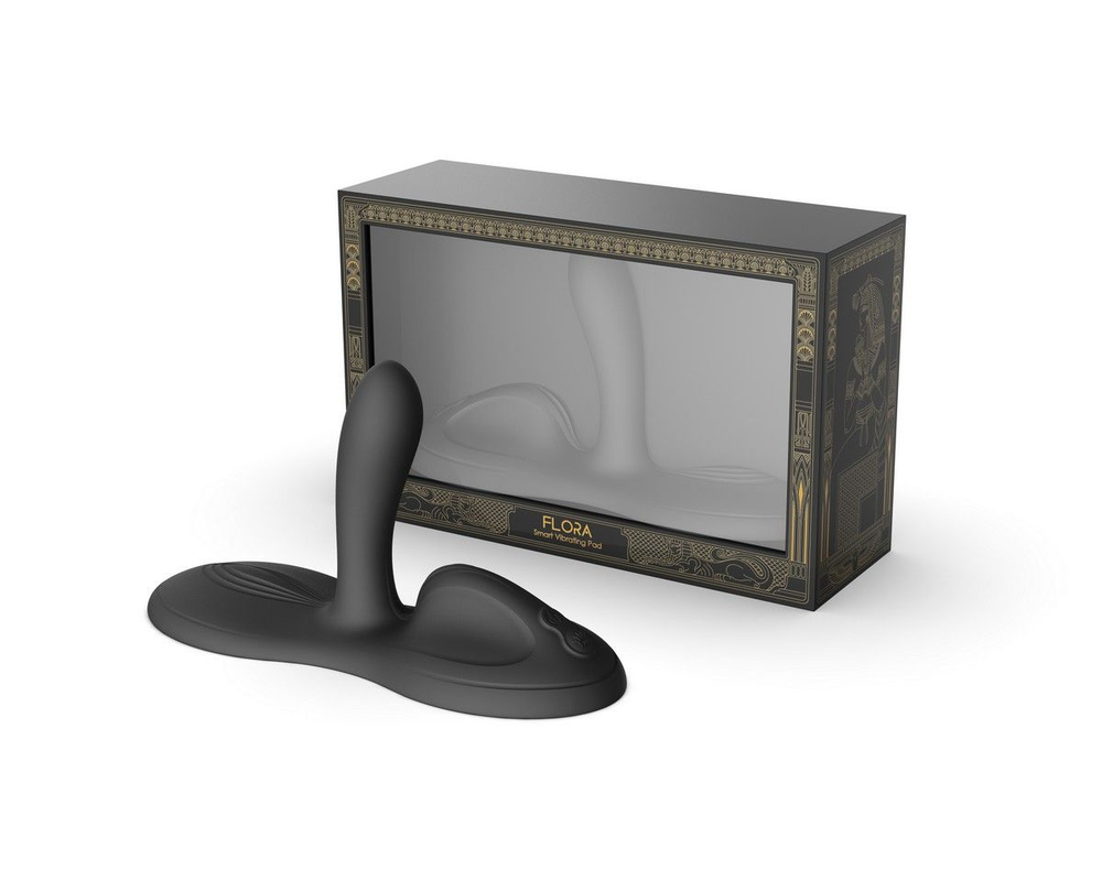 Черная виброподушка с функцией нагрева Flora (Цвет: черный)