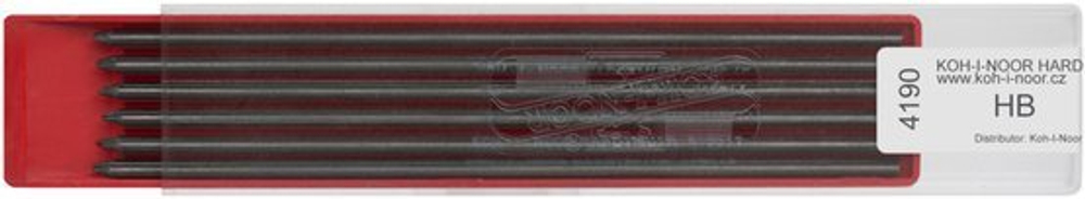 Стержни "KOH-I-NOOR" 4190/HВ для черчения, технического рисования, ретуширования L=120 мм, D=2 мм, 12 шт/уп