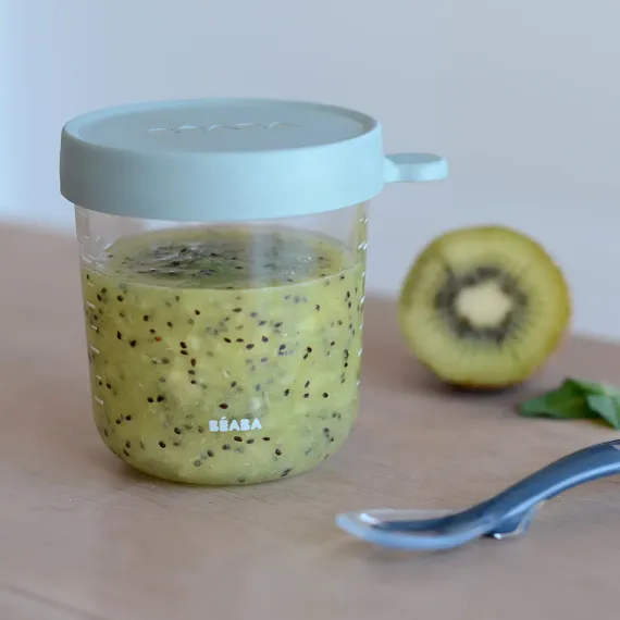 Стеклянный контейнер Beaba Glass Portion Jar 250 ml Eucalyptus