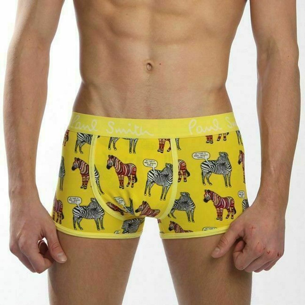 Мужские трусы боксеры желтые с зеброй Paul Smith Yellow