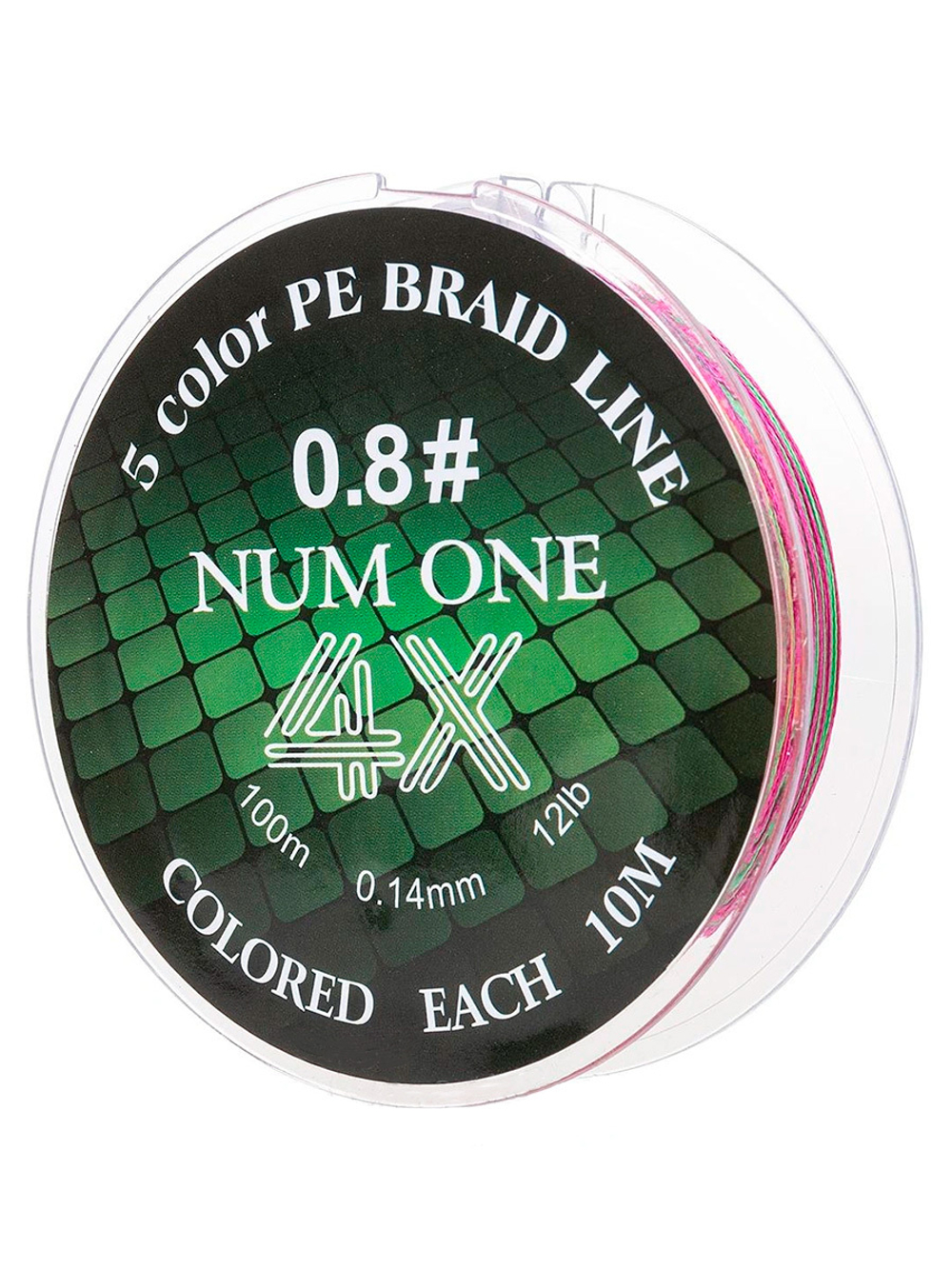 Шнур плетеный для рыбалки Ryobi NUM ONE PE4X-100M Multi Colour 3.5#/0,310 mm