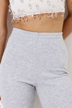 Джоггеры клеш цвета серый меланж