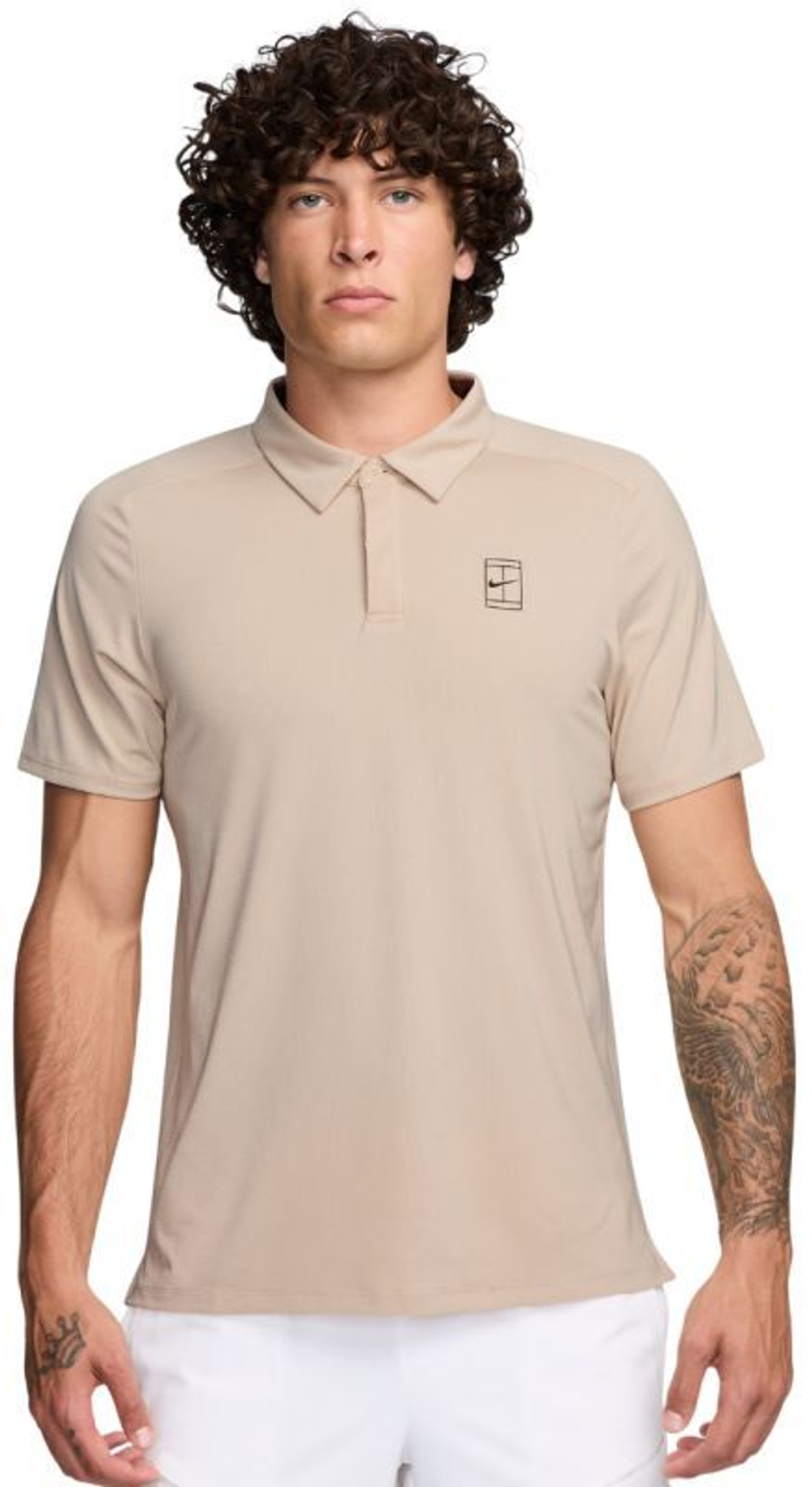 Мужское теннисное поло Nike Court Advantage Dri-Fit Tennis - Бежевый