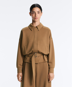 Oysho Куртка-пиджак из саржи с поясом, медный