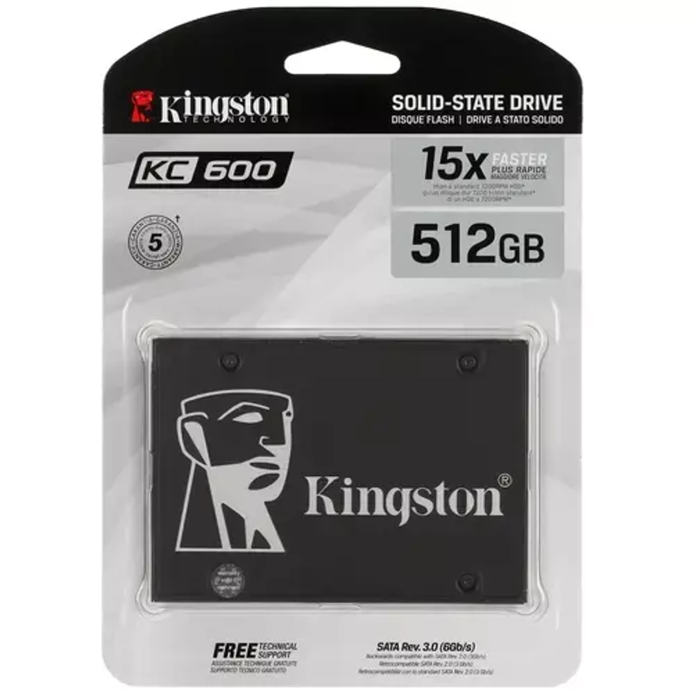 Накопитель Kingston KC600 [SKC600/512G] 512 ГБ 2.5" SATA