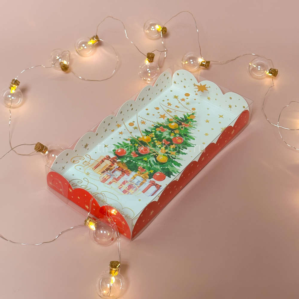 Коробка для десертов «Ёлка с подарками», 10.5 × 21 × 3 см