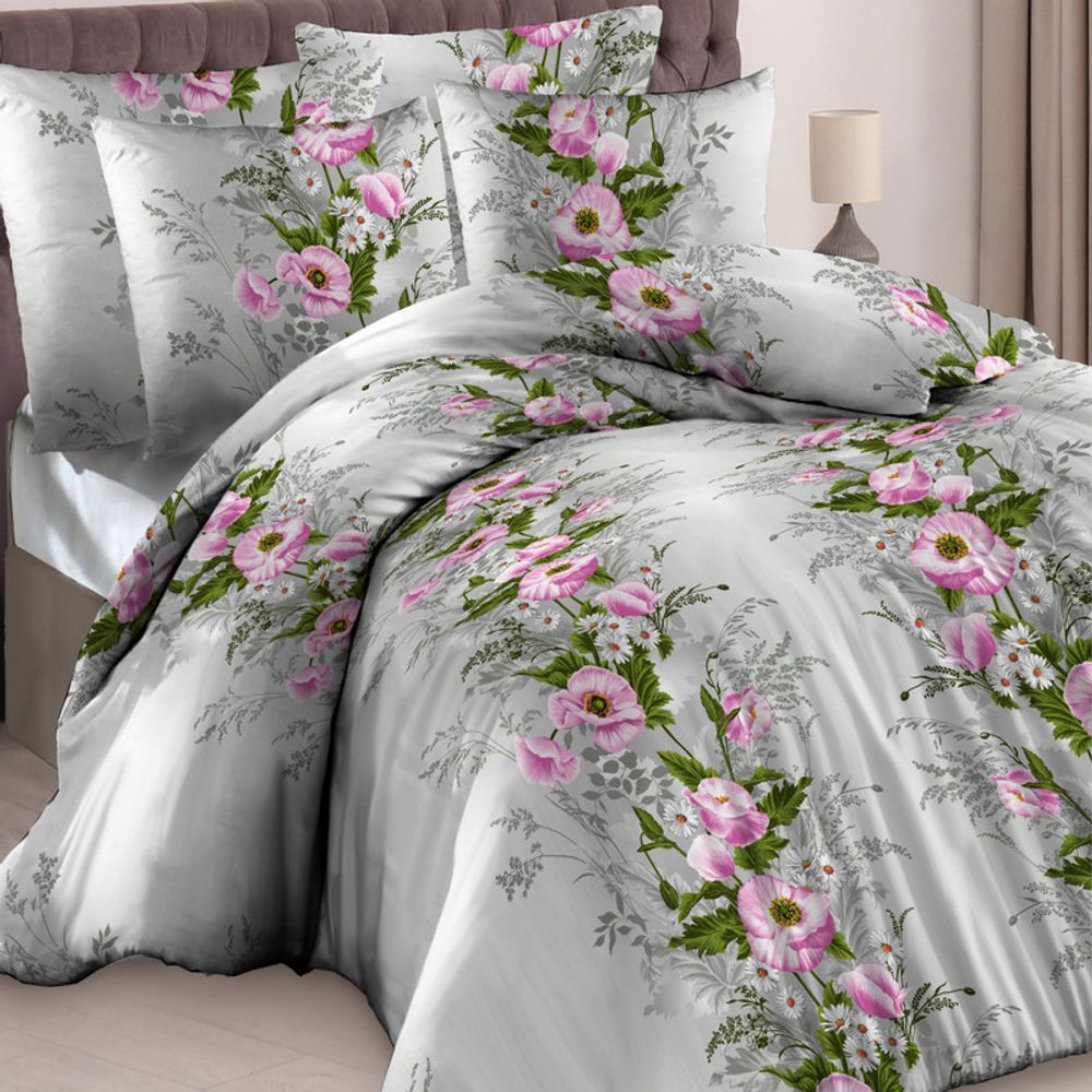 Комплект постельного белья "П37. ПОЛЕВЫЕ МАКИ", бязь, 100% хлопок.