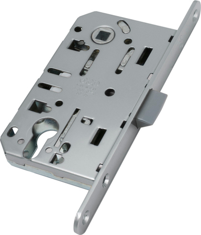 Замок механический AGB никель, с ответной планкой, под цилиндр