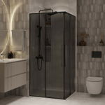 Душевой уголок Niagara Nova 90х90 NG-2823-34BLACK профиль Черный матовый стекло тонированное
