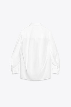 ZARA РУБАШКА ИЗ ПОПЛИНА — ZW COLLECTION, БЕЛЫЙ
