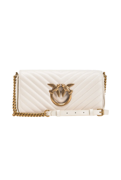 MINI LOVE BAG CLICK BAGUETTE CHEVRON – white-antique gold