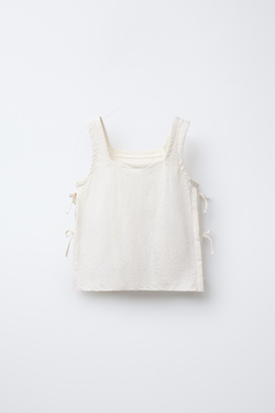 ZARA ТОП С ЗАВЯЗКАМИ, ЭКРЮ