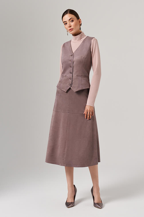 1887 Жилет женский (серо-розовый)