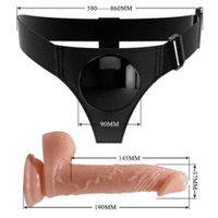 Женский телесный страпон 20см со стыковочной платформой Pretty Love Harness Briefs Kevin BW-022091NR
