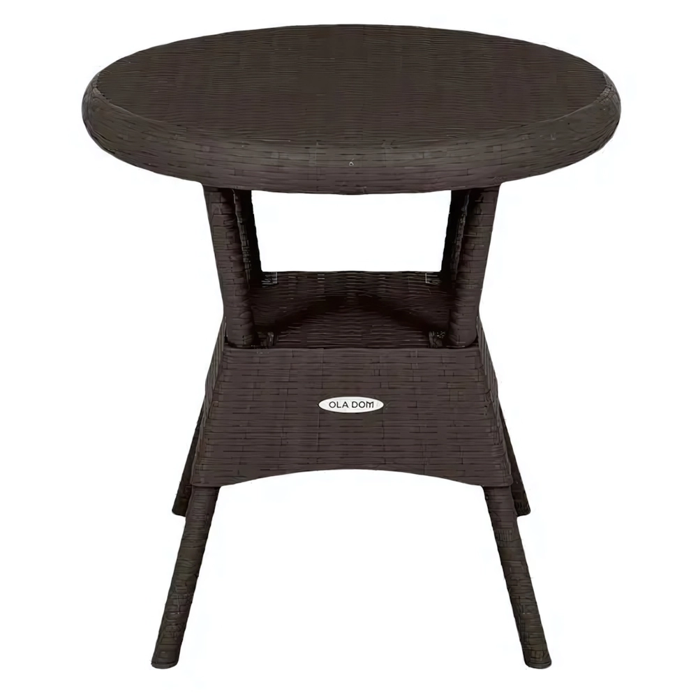 Стол круглый RATTAN Ola Dom коричневый 700х720мм
