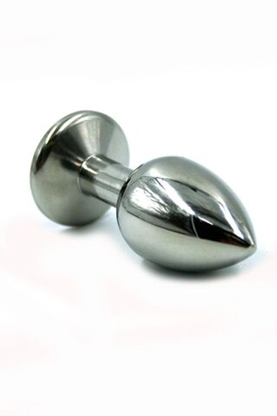 Серебристая малая анальная пробка с радужным кристаллом - 7 см. (Цвет: разноцветный)