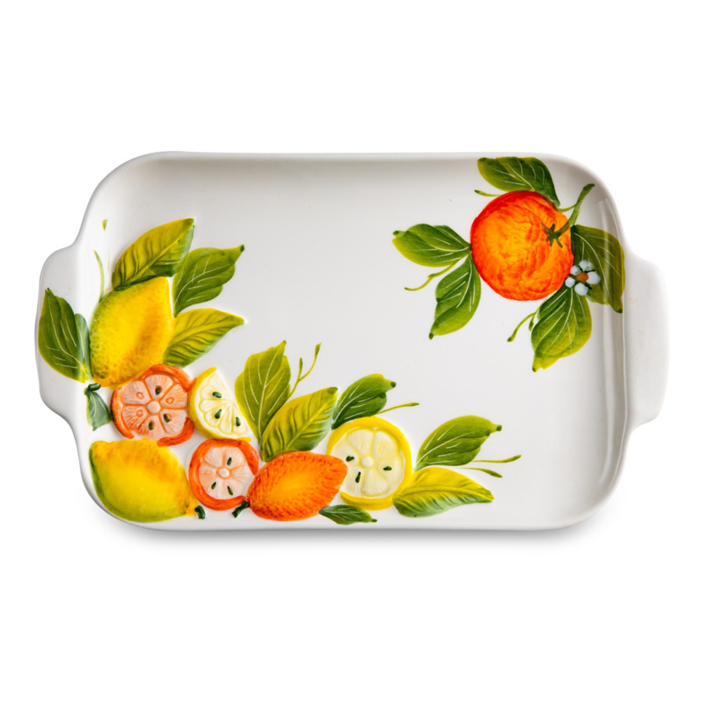 Блюдо прямоугольное 26х16см Edelweiss Лимоны и апельсины