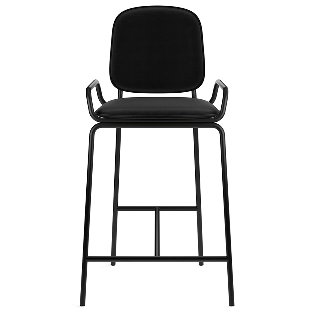 Стул полубарный ror, 2 frame, велюр, черный/черный