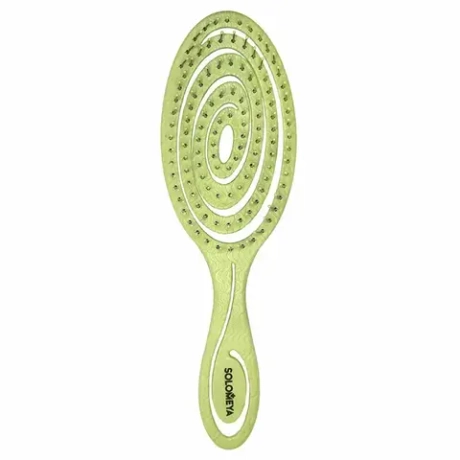 SOLOMEYA Расческа био для волос подвижная ЗЕЛЕНАЯ Solomeya Detangling Bio Hair Brush Green, 1 шт.