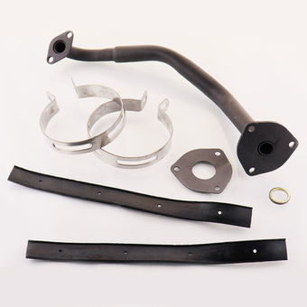 Колено глушителя 157QMJ (+прокладки, хомуты глушителя)