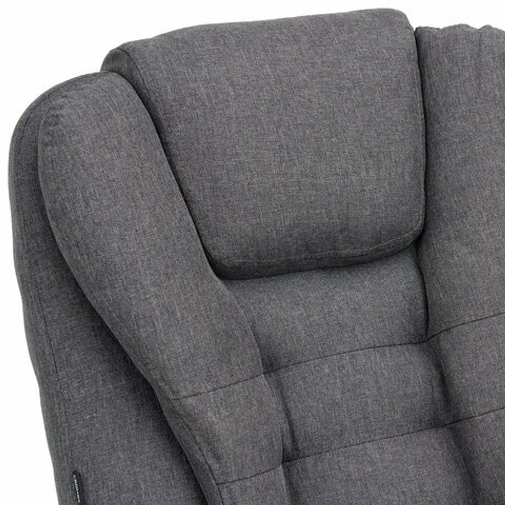 Кресло офисное CROMEX (КРОМЕКС) "Chill MS-005", с функцией вибромассажа, подножка, ткань, серое, 532959