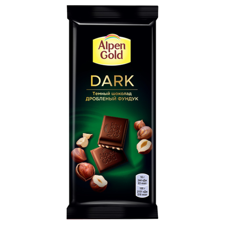 Шоколад Alpen Gold Dark Дробленый фундук 80гр